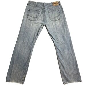 Hilfiger Brand Denim Relaxed Straight Jeans Mens 38x34 Light Blue Distressed